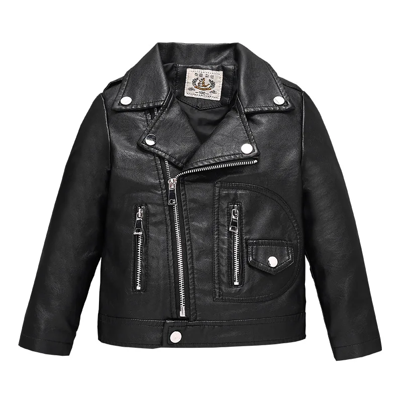 

Boys Faux Leather Jacket Children PU Coat Long Sleeve Zip Belt Locomotive Jacket Stylish Teen Kids Boys Jackets