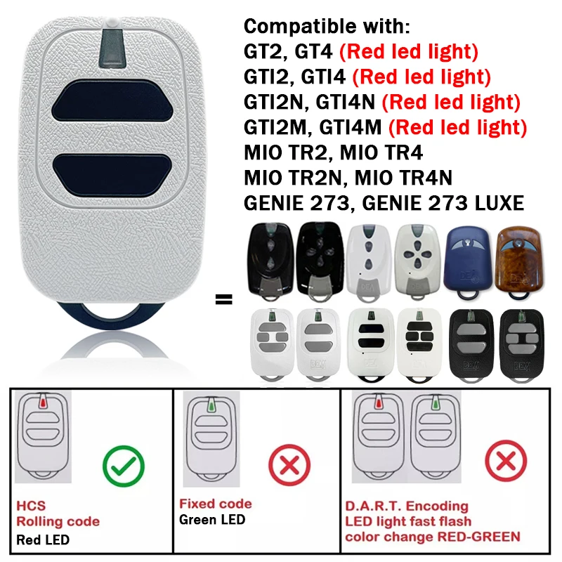 1/2/3/5pcs DEA GTI2 GTI4 433MHz DEA Garage Door / Gate Remote Control 433.92MHz Rolling Code Command Opener Hand Transmitter