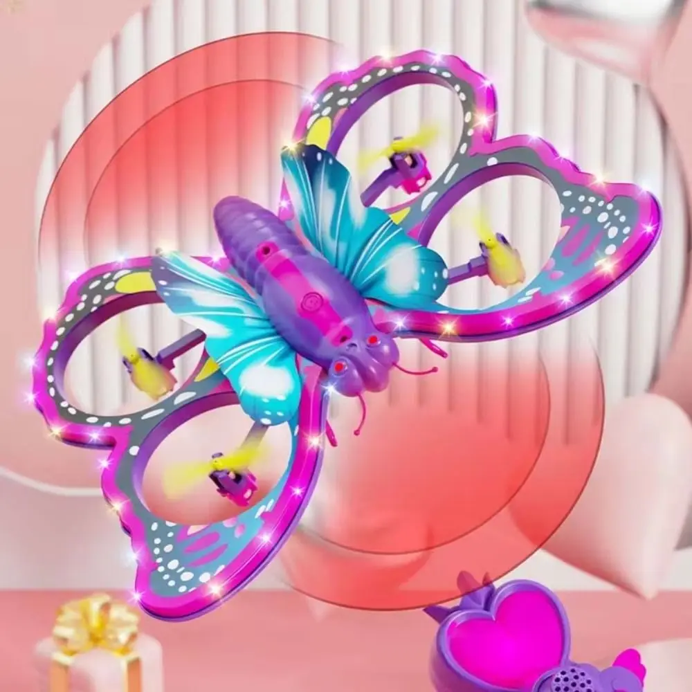 

Birthday Gift V40 Glitter Butterfly Quadcopter Gravity Sensing Airplane Model Remote Control Aircraft RC Plane 2.4GHz Mini Plane