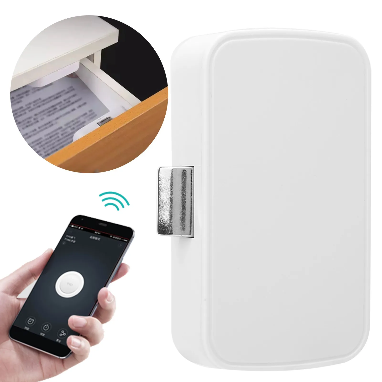 Protable Smart Cabinet Lock Bluetooth APP Unlock Concealed PunchFree for File Cabinet Drawer Lock Wardrobes Bookcases for Tuya