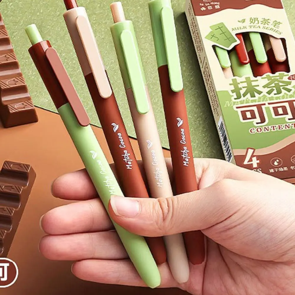 

4PCS/Set High Quality 0.5mm Black Ink Gel Pen Press Using Quick Drying Ballpoint Pen CS Tip Neutral Pen School Office