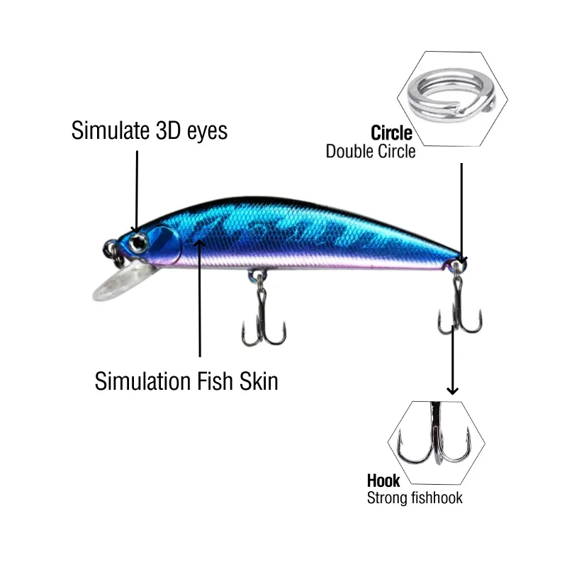 2026 غرق أسماك الصيد السحر 63 مللي متر 8 جرام Jerkbaits Wobblers الطعوم الصلبة ل Panfish سمك السلور Walleye Ima Sukari 63HS Pesca معالجة