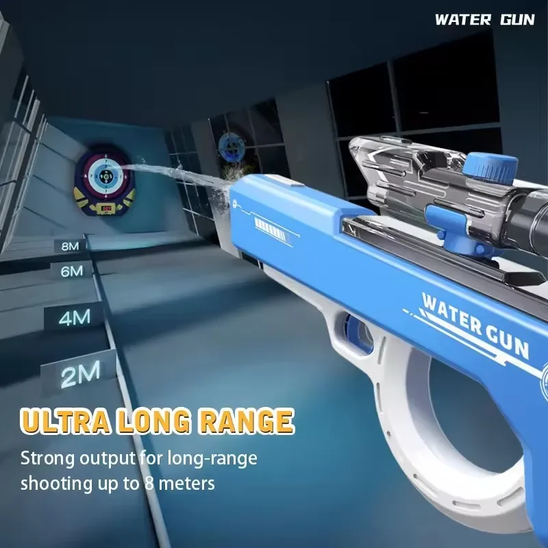 مدفع المياه الكهربائية التلقائي امتصاص الماء Watergun التلقائي إطلاق مستمر بخ بندقية الشاطئ لعبة حمام سباحة في الهواء الطلق #5