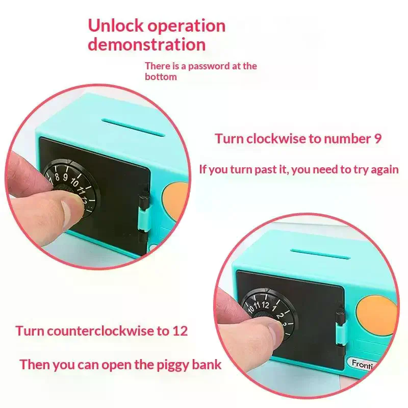 1Pcs New Year Gift Mini ATM Piggy Bank For Kids With Password Protected Digital Money Saving Box Coin & Cash Deposit Safe