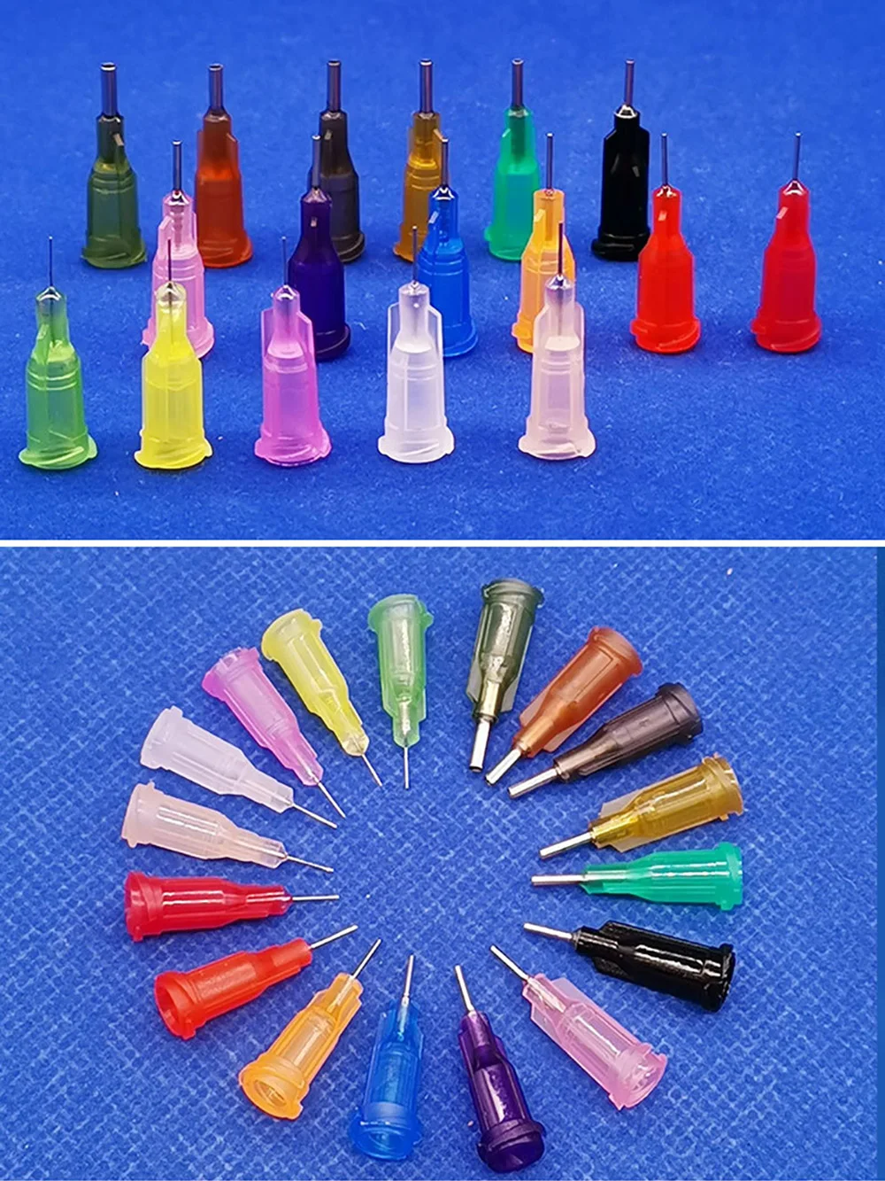 50pcs 14 -34G 1/4 Luer Lock Blunt Syringe Tip Screw Needle Precision Liquid Dispenser Gauge  Glue Dispensing