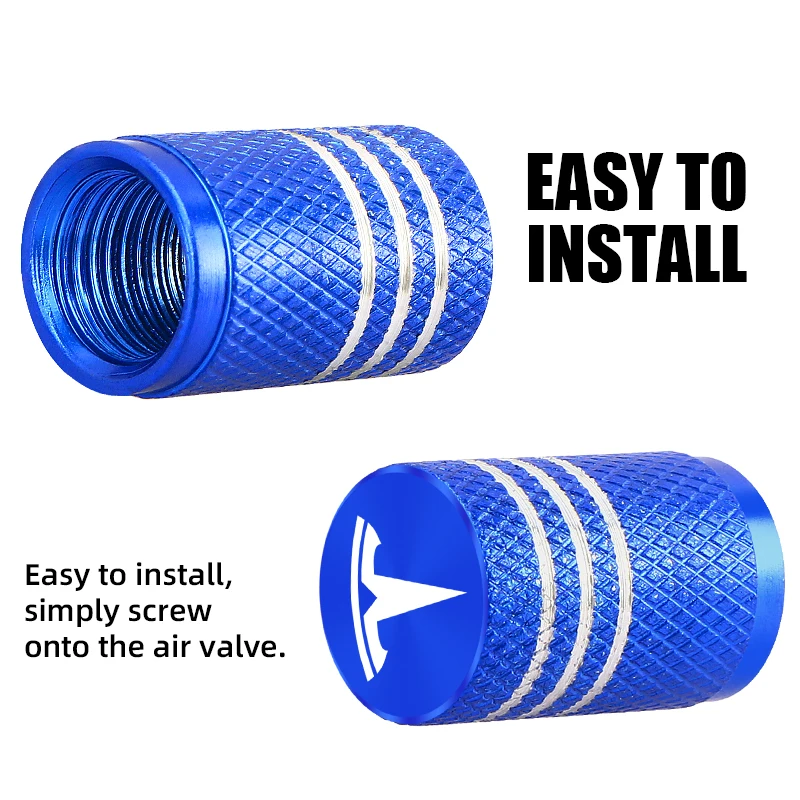 4 قطعة سيارة الإطارات صمام ينبع غطاء الألومنيوم الإطارات عجلة الجذعية غطاء صمام الهواء ل تسلا نموذج 3 نموذج X Y S رودستر #6