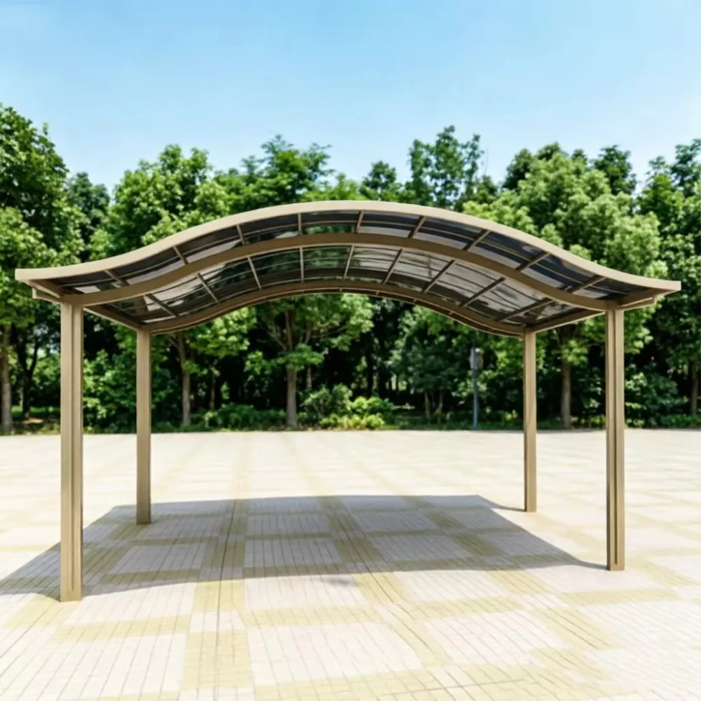 Custom Modern Aluminum Carport with Polycarbonate Roof, UV‑Resistant, Custom Size & Color for Home Garage, Backyard & Villa