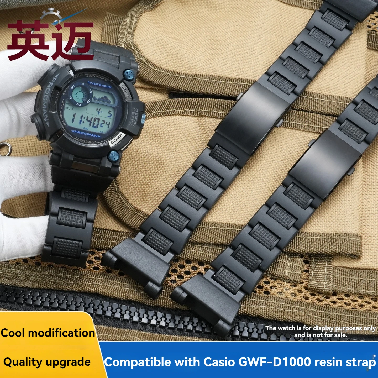 For Casio 3445 G-SHOCK Frogman Watch GWF-D1000 Series Modified Lightweight Plastic Steel Watchband Sport Mountaineering Strap