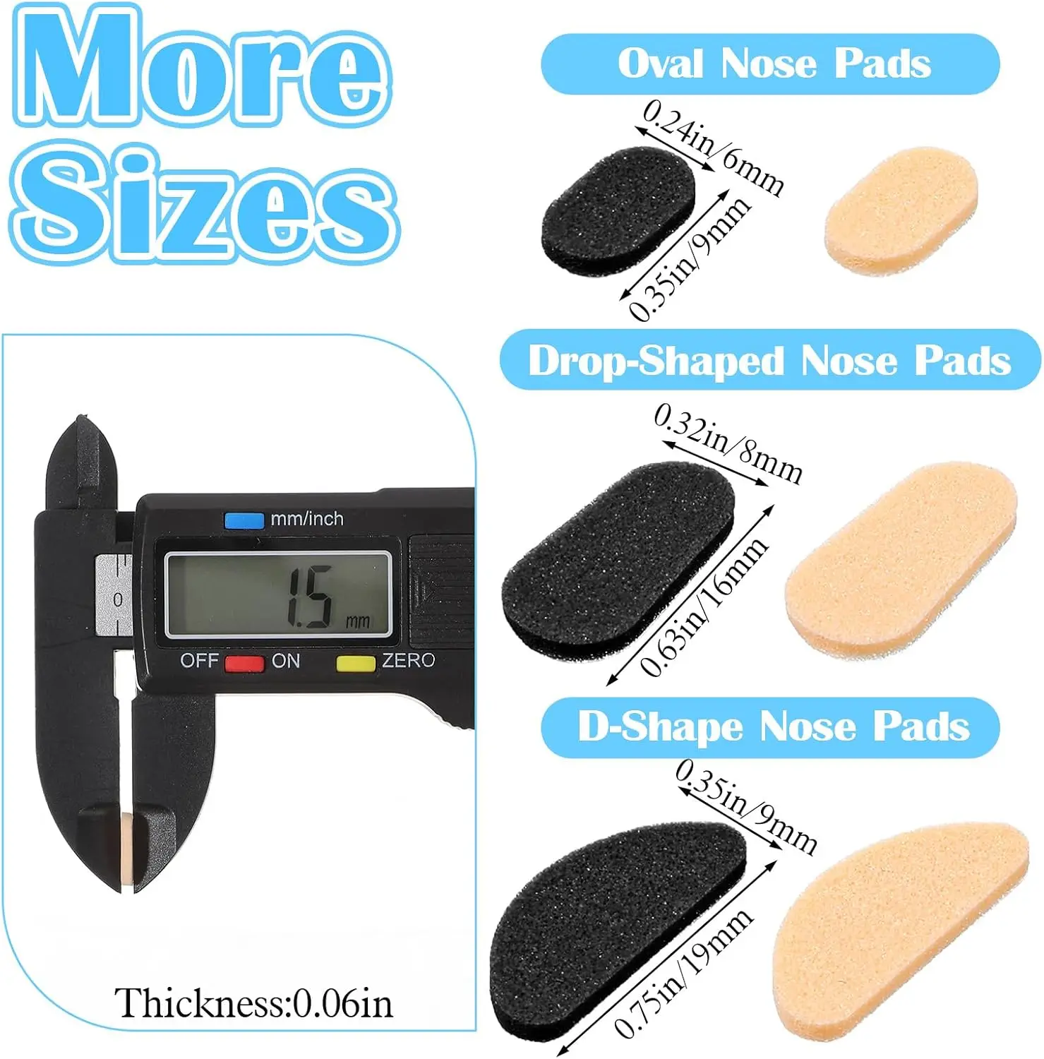 48 PCS Self Adhesive Foam Nose Pads for Eyeglasses Soft Anti Slip Thin Cushions for Sunglasses Reading Glasses Frame Accessories