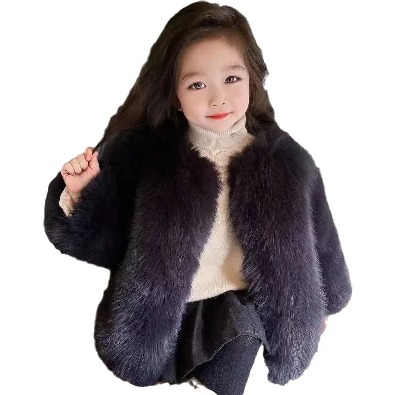2023 autumn and winter new children\'s clothing  winter clothing for girls Korean  coat  thick fur coat  girls coat