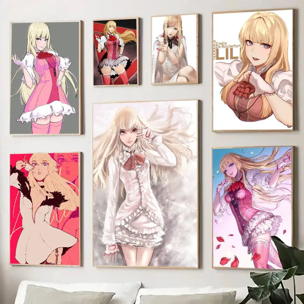 Lili Rochefort Anime T-Tekken 8 Poster, Wohnzimmer, Bar, Café, hochwertige Leinwand, Vintage-Stil, Comics, Malerei, Kunst, Heimwanddekoration