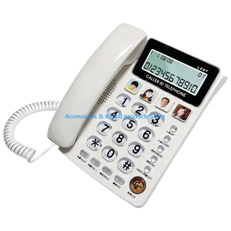 77JD Big Keypad Landlines Phone Featuring Loud Speakerphone And Customizable Volumes Control For Elderly