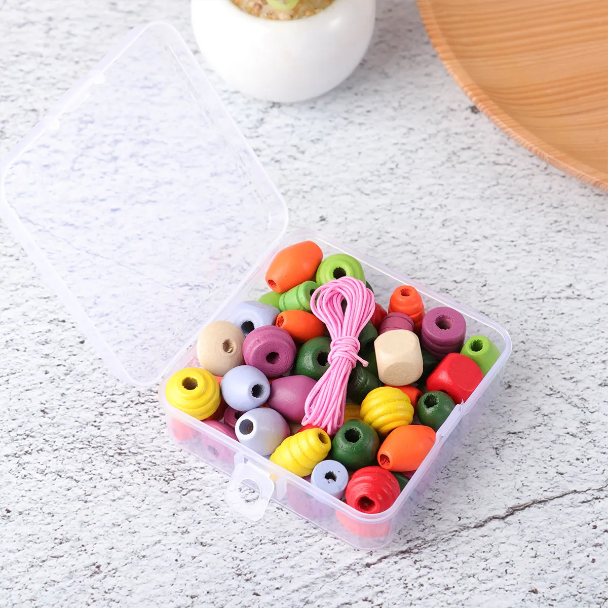 

1Pack Wooden Beads String Assorted Color DIY Beads for Intellectual Development Amblyopia Training Educational Games