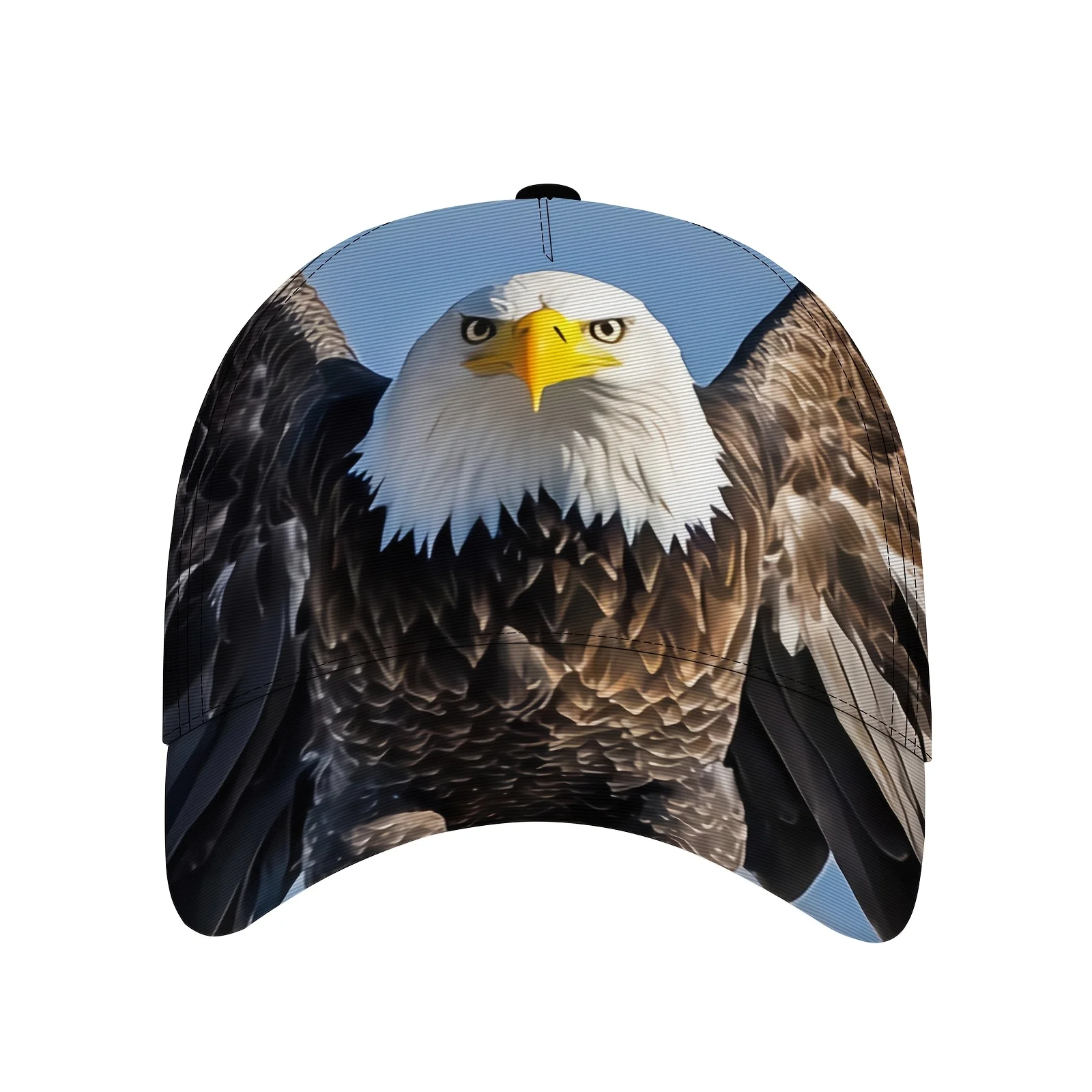 Realistic Bald Eagle Print Baseball Cap Majestic Bird of Prey Design Adjustable Snapback Sun Hat for Wildlife Lovers Outdoor