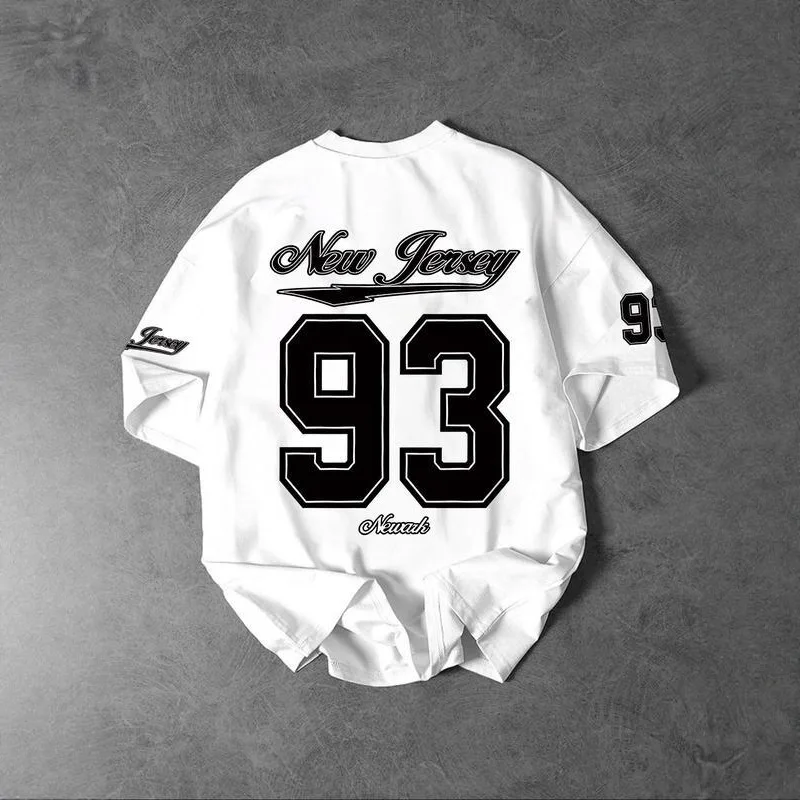 New cross-border best-selling 3D digital printing men's casual fashionable trendy brand lettered basketball jersey T-shirt