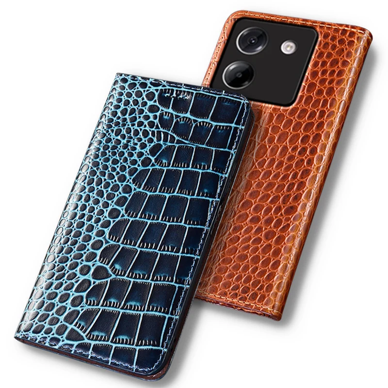 

Флип-чехол для XIAOMI POCO M7 Pro M7Pro 5G с крокодиловым узором, магнитный чехол из воловьей кожи, чехлы-кошельки с карманами для карт