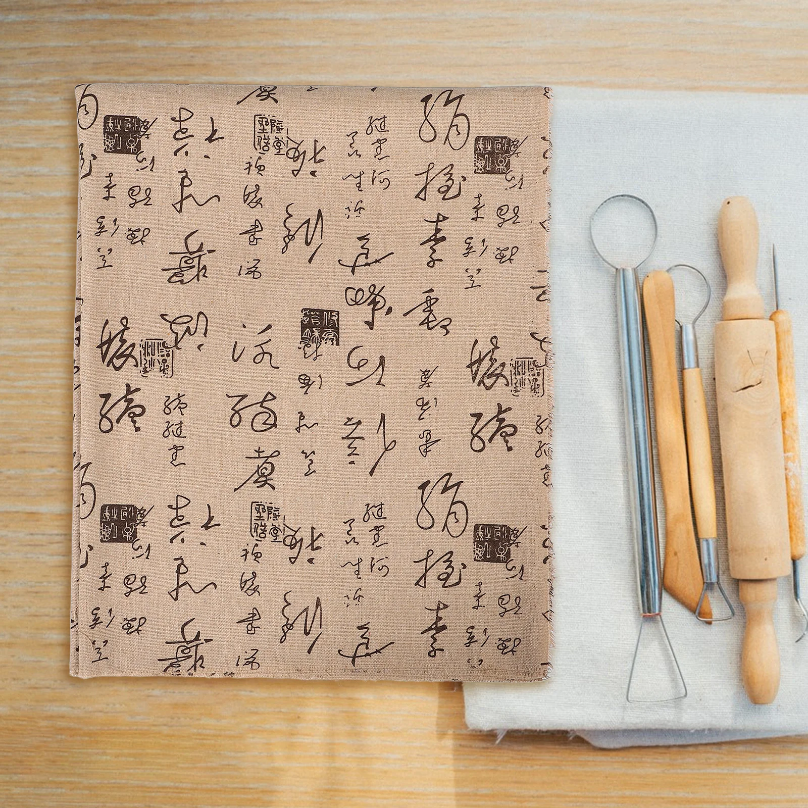 

Textured Burlap Pottery Tool Natural Linen Fabric DIY Clay Accessory for Beginners Professionals Craft Supplies