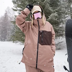 Chaqueta de esquí impermeable para hombre y mujer, abrigo cálido a prueba de viento, ropa de nieve para Snowboard, invierno, 2025