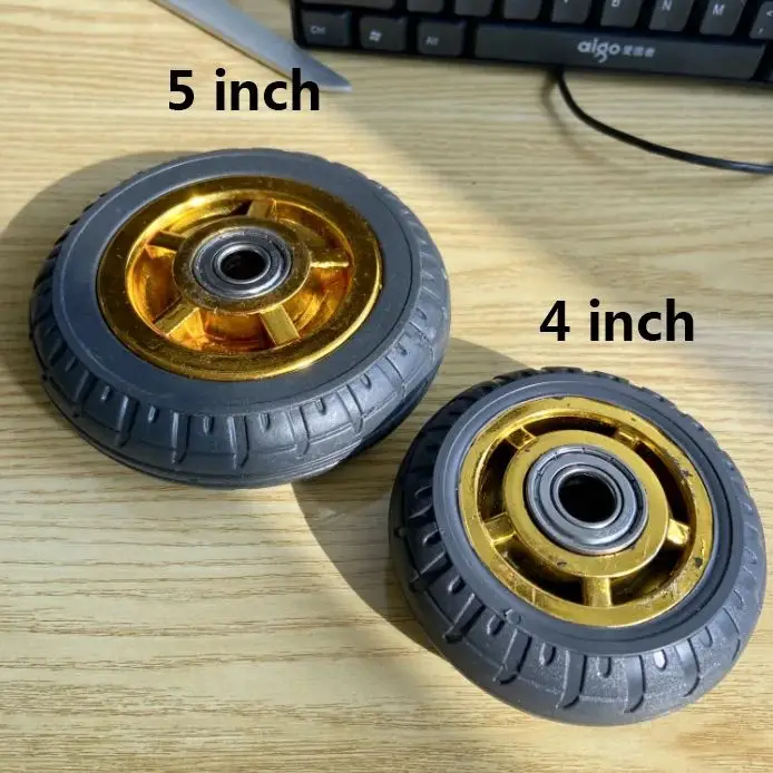 1 Pc 5 Inch Heavy-Duty Caster Rubber Gold-Plated/TPR Width 50mm Silent Universal Trolley Industrial Trailer Single Wheel