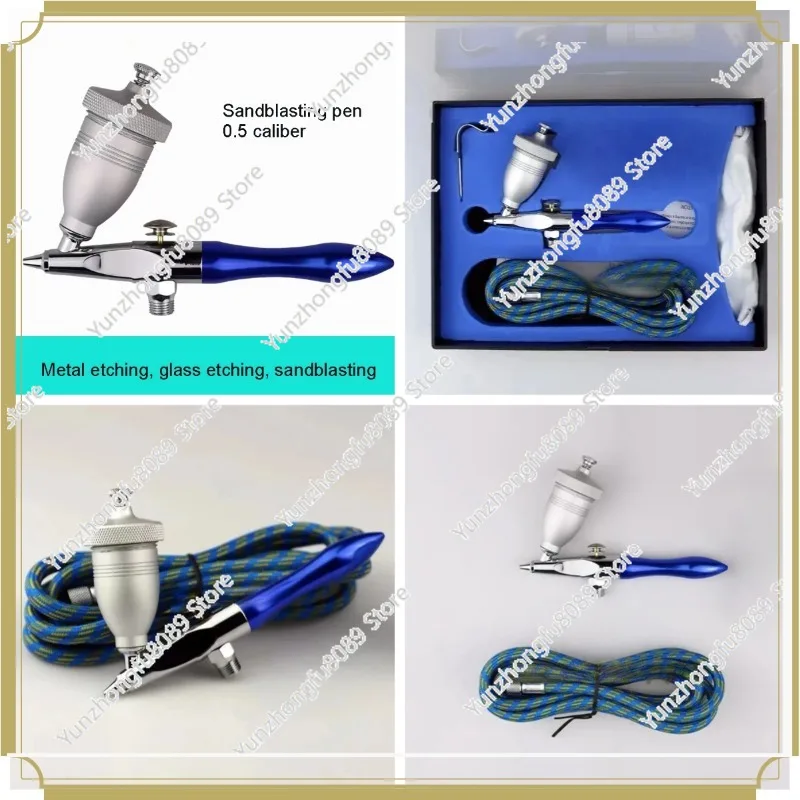 Pneumatic Sandblasting Pen 0.5mm Nozzle Sand Blaster Airbrush Air Sand Blasting Gun Kit Sand  Cleaning Sandblasting Gun