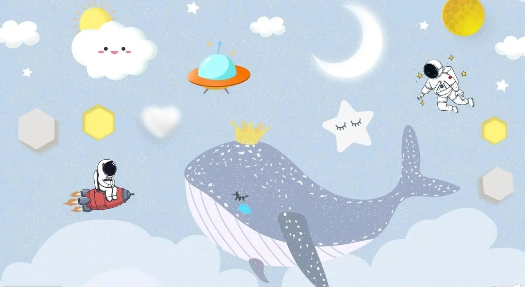 

Custom mural starry sky Marine Whales children's room cartoon wallpaper background wall home decoration children's 3d wallpaper
