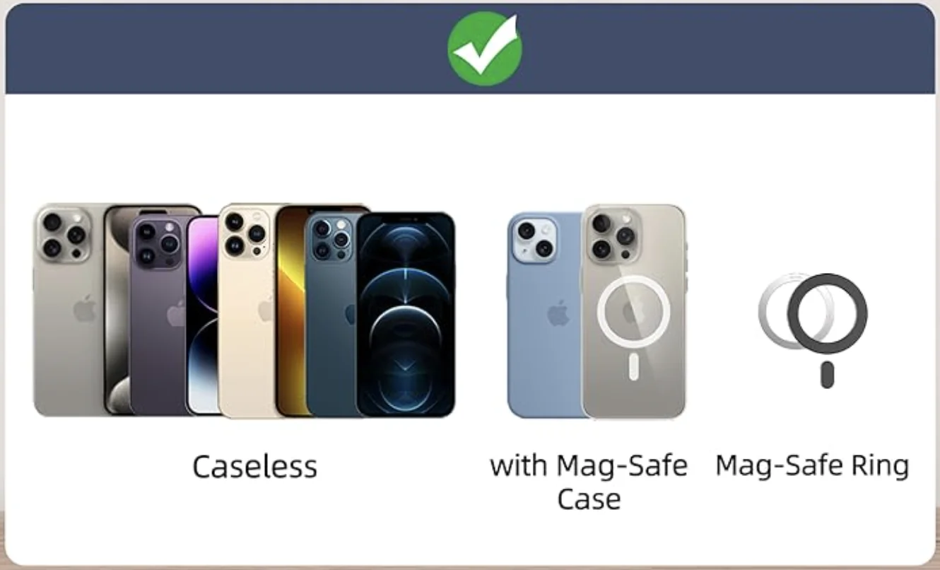 Verbesserte magnetische Kartenhalter-Handy-Geldbörse, kompatibel mit MagSafe-Geldbörse für iPhone 16, 15, 14, 13, 12, Max Plus Pro – Detail 5