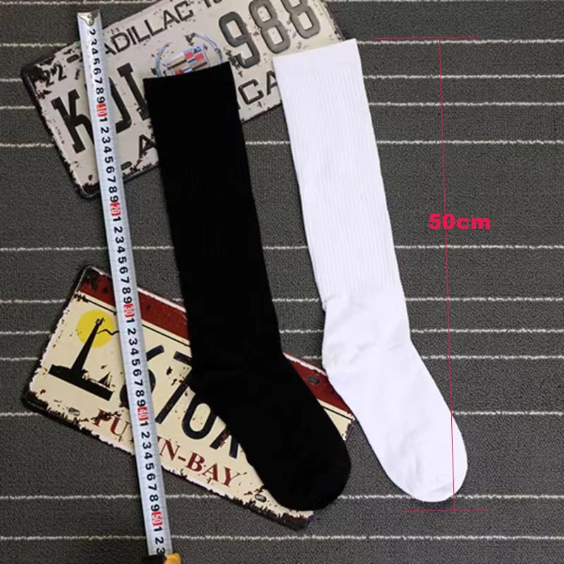 3 Pairs/Lot Plus Long Socks New Autumn Men\'s Socks Black And White Korean Men Women Stocking Fashion Casual Gift Socks Size 38-4