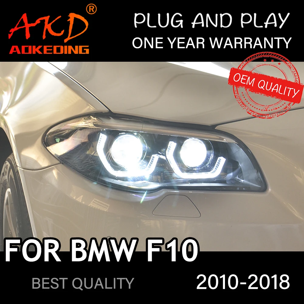 Headlight For BMW F10 F18 2011-2017 Car автомобильные товары LED DRL Hella 5 Xenon Lens Hid H7 F10 F18 Car Accessories