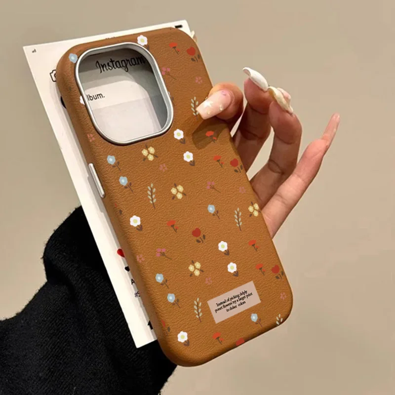Floral Leather Pattern Retro Fashion Case For Samsung Galaxy S25 S24 S23 Ultra S26 S21 FE S22 Plus A57 A56 A55 A54 A34 A36 Cover
