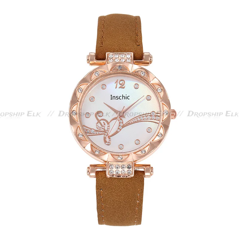 นาฬิกาผู้หญิงแฟชั่น rhinestone ย้อนยุคหนังควอตซ์นาฬิกาคู่หัวใจเครื่องประดับผู้หญิงควอตซ์นาฬิกาข้อมือ relogio feminino