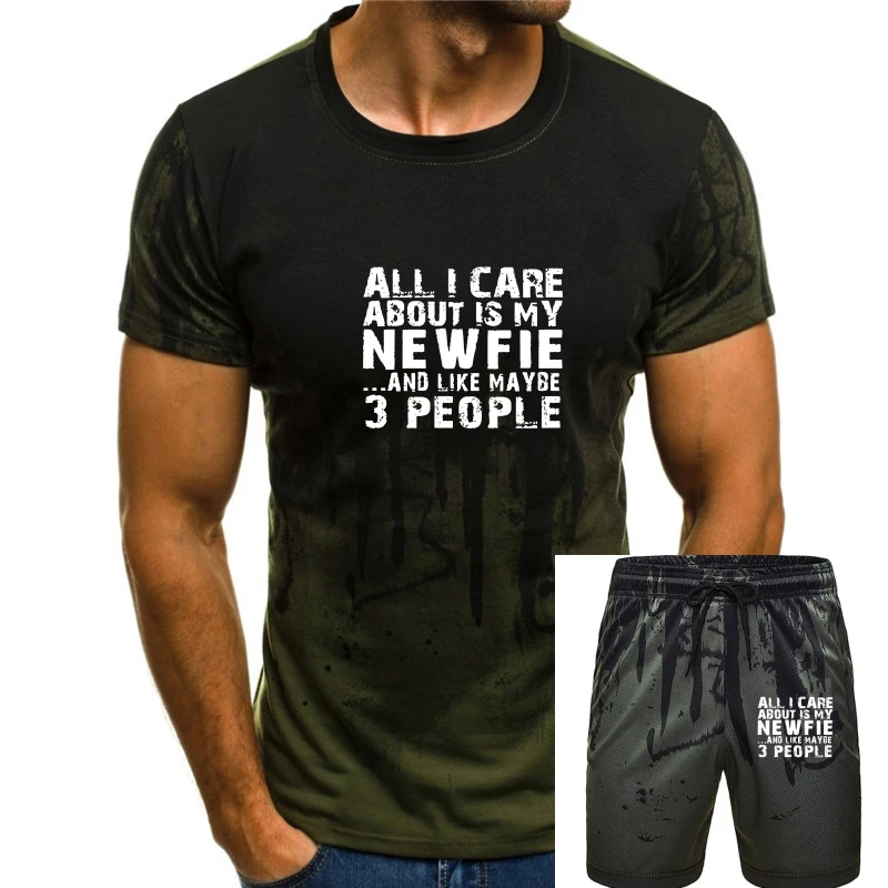 Модная мужская и женская футболка унисекс Newfie I Care 100%, удобная мягкая хлопковая футболка с коротким рукавом, летняя футболка