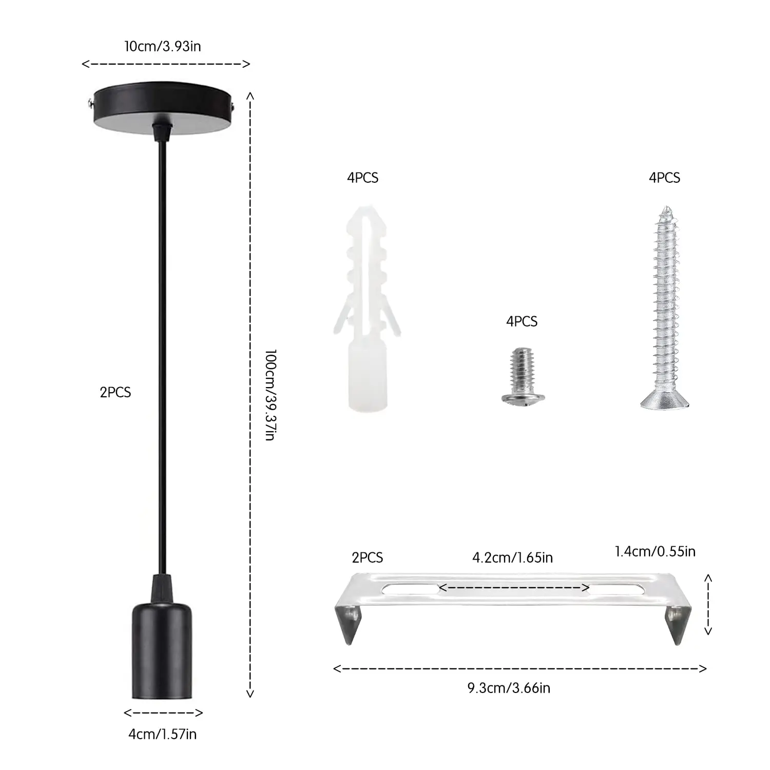 1m Led Base Pendant Lights E26 E27 Lamp Holder Socket 110V 220V Lamp E27 Base for DIY Retro Hanging Lamp Accessories