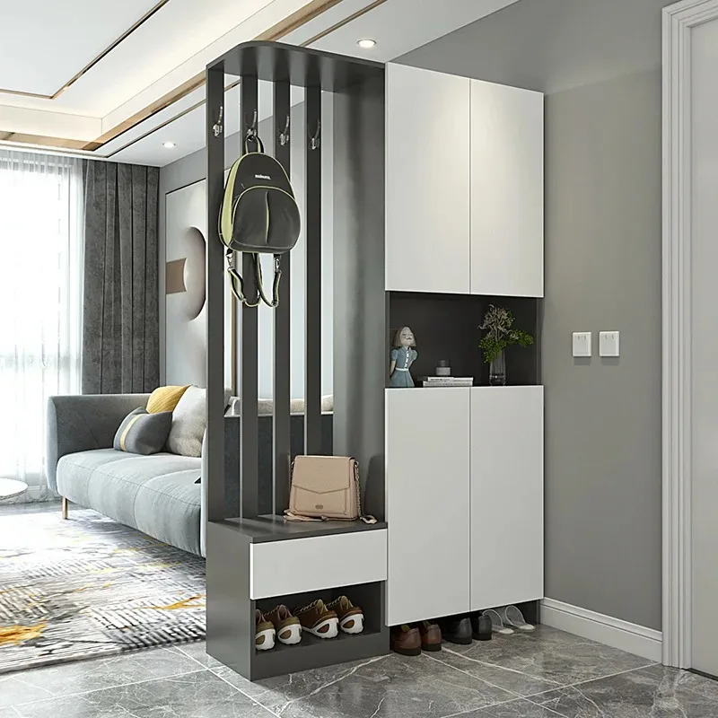 Entrance cabinet shoe cabinet integrated to the top double-sided simple modern small apartment partition cabinet living room scr