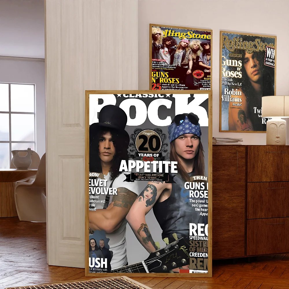 Guns N Roses Rock Band Self-adhesive Art Poster Whitepaper Prints Posters Artwork Home Decor