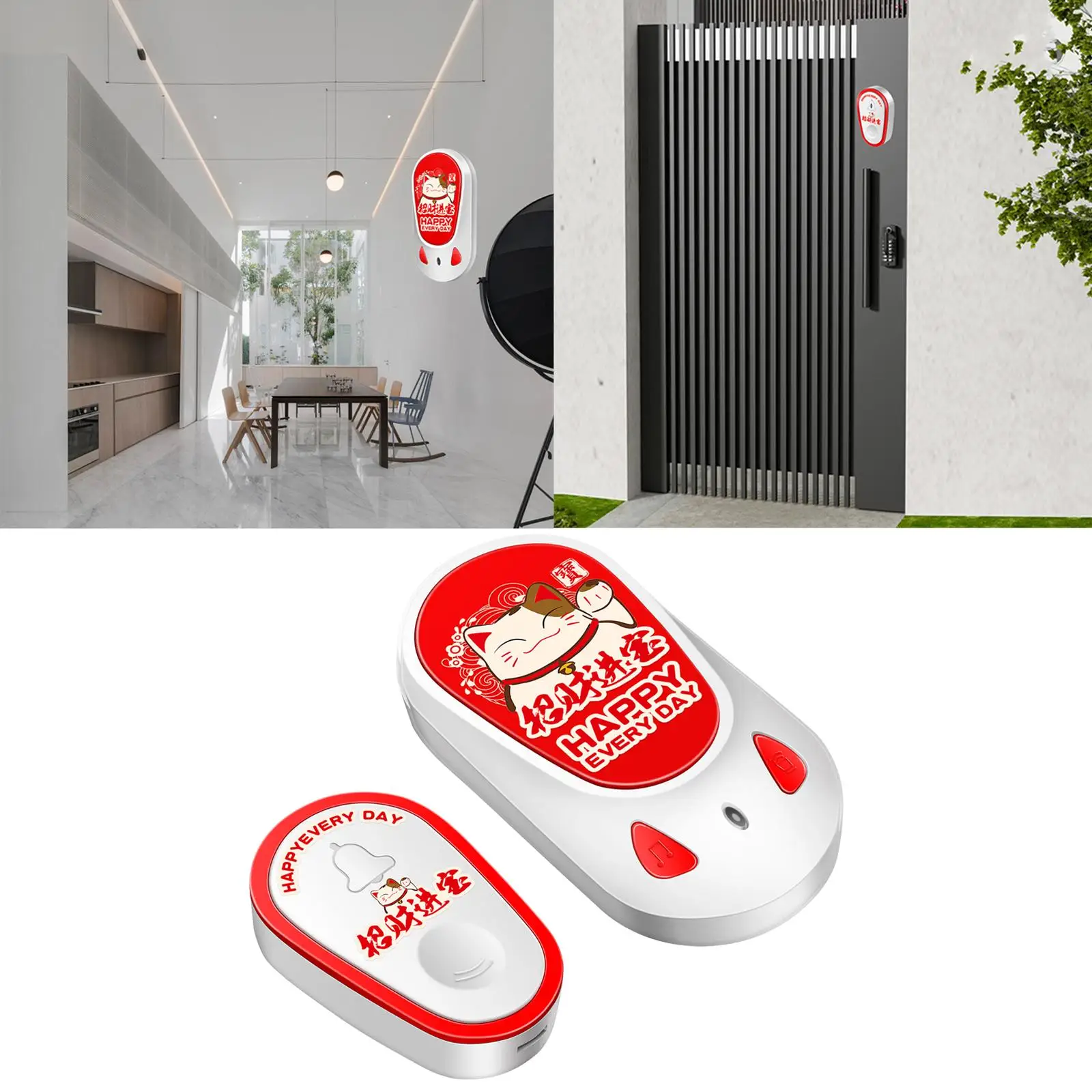 Akku-Türklingel Kompaktes 100m langes Türklingel-Kit für Tür klassen zimmer im Innenbereich