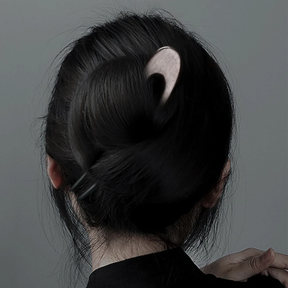 

Black Ebony Wood Pin U-Shaped Bun Sticks For Women Vintage Chinese Fork Wooden Hairpins Chignon Pins Hair Accessories For