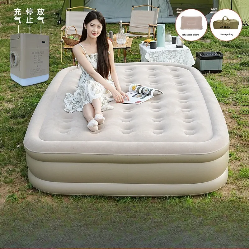 Fifth generation pump automatic inflatable mattress outdoor camping air mattress double height