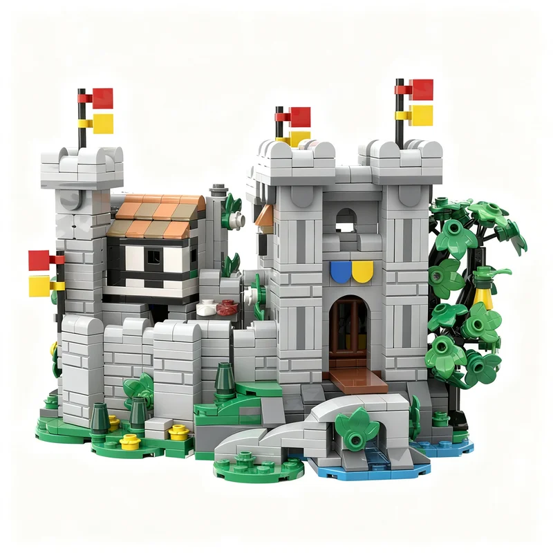 1102pcs MOC MINI Lion Knights Castle Model Building Blocks Toy Architecture Christmas Gift Craft Art Collection 3D Birthday