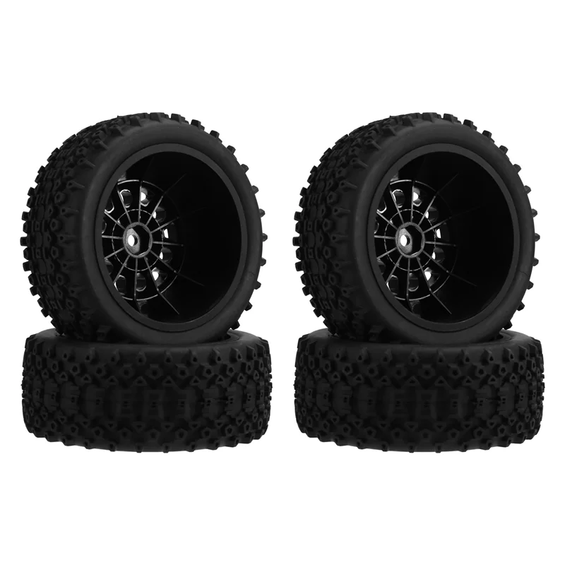 AS96-12Mm Hex Wheels Tires Set With Foam Inserts 1/10 RC Short Course Truck Compatible With Slash 2WD