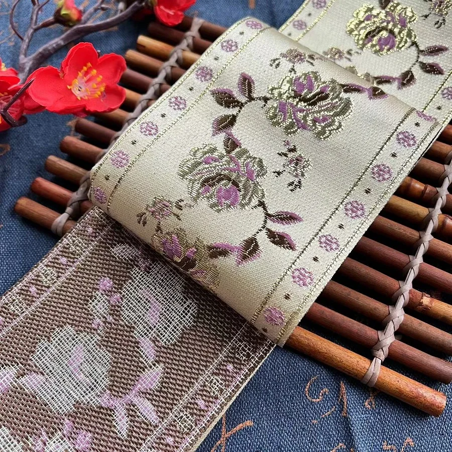 Nastro Jacquard intrecciato, Design classico di fiori, accessorio per tende e abbigliamento, LS-9903, larghezza 9cm, 5 yarde per lotto