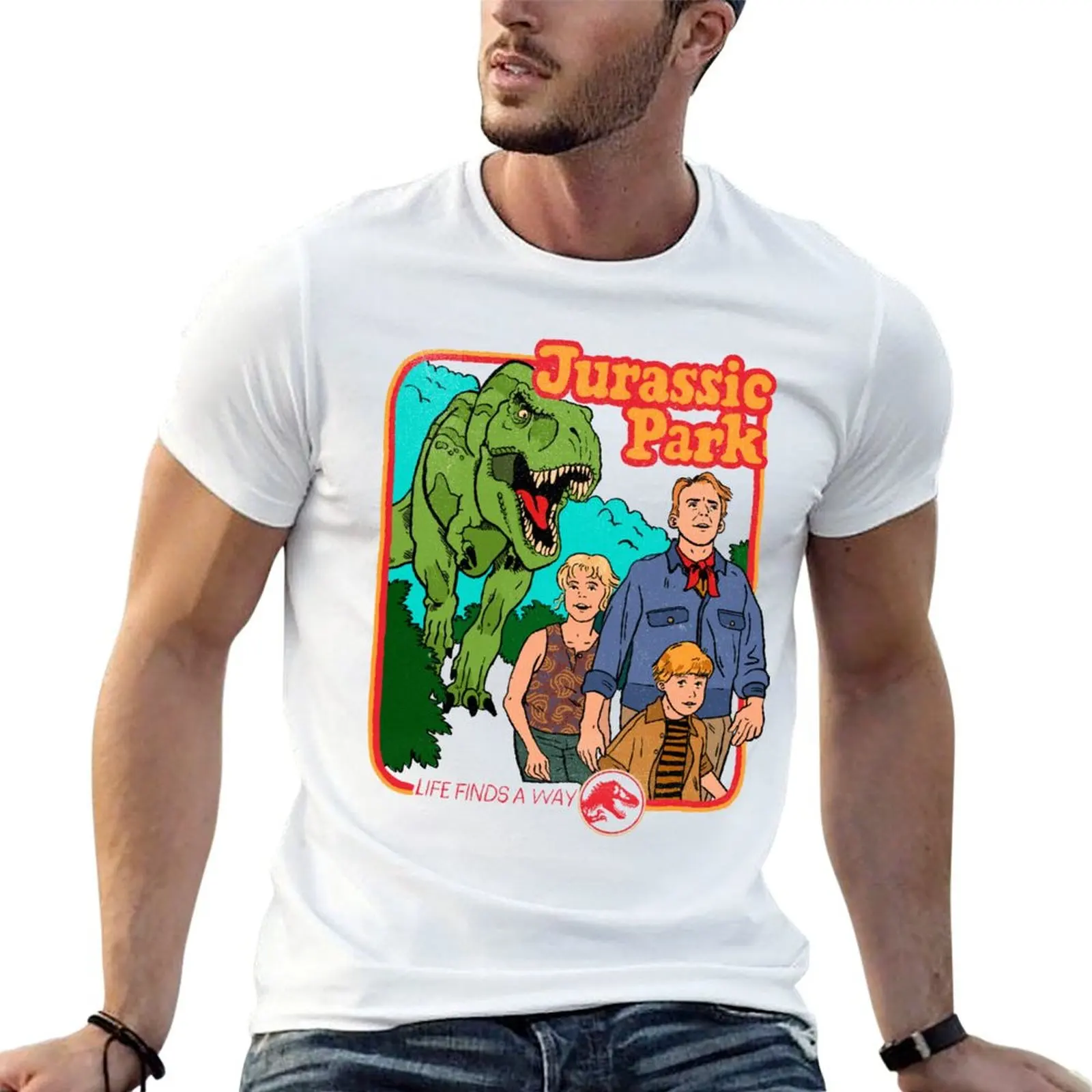 

Jurassic Park Life Finds A Way Sketch Poster T-Shirt boys whites sublime affliction shirts men clothings