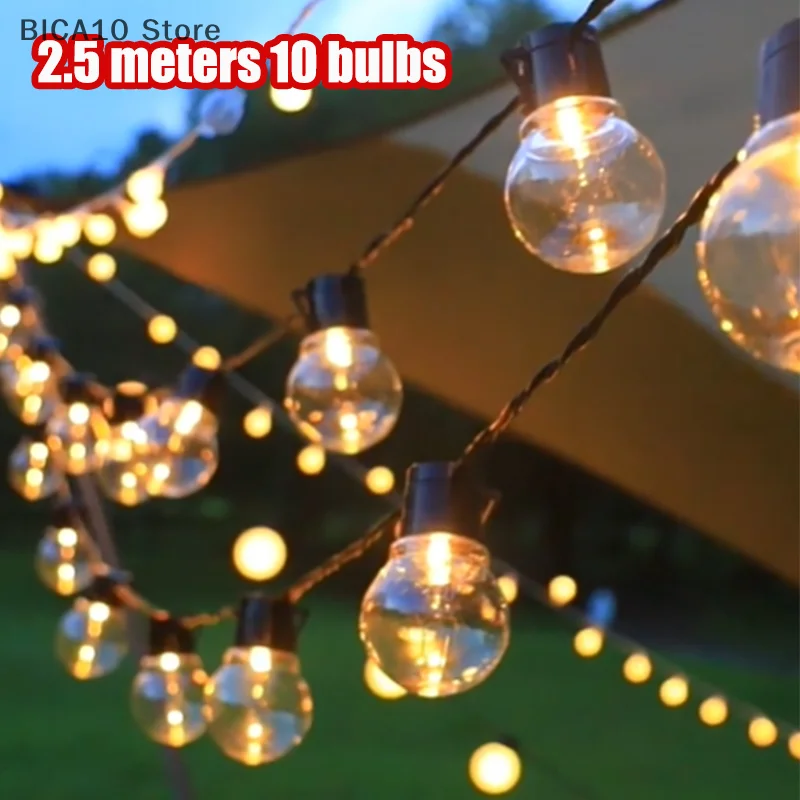 

2.5M 10 Bulbs LED Garland Fairy String Lights White Wedding Christmas Decoration Outdoor For Holiday Party Street Camp Decor