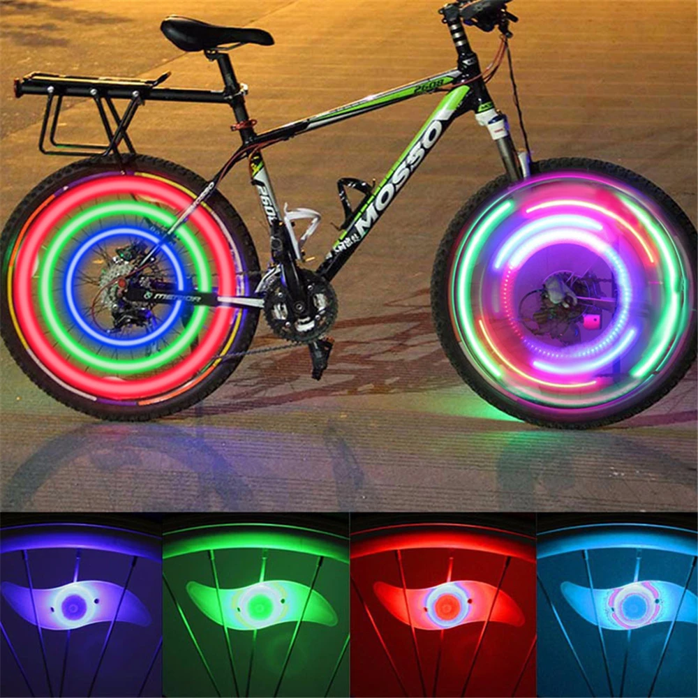 New Bicycle Spoke Lights 3 Lighting Mode MTB Road Bike Wheel Decoration LED Neon Color Night Cycling Safety Warning FlashLamp