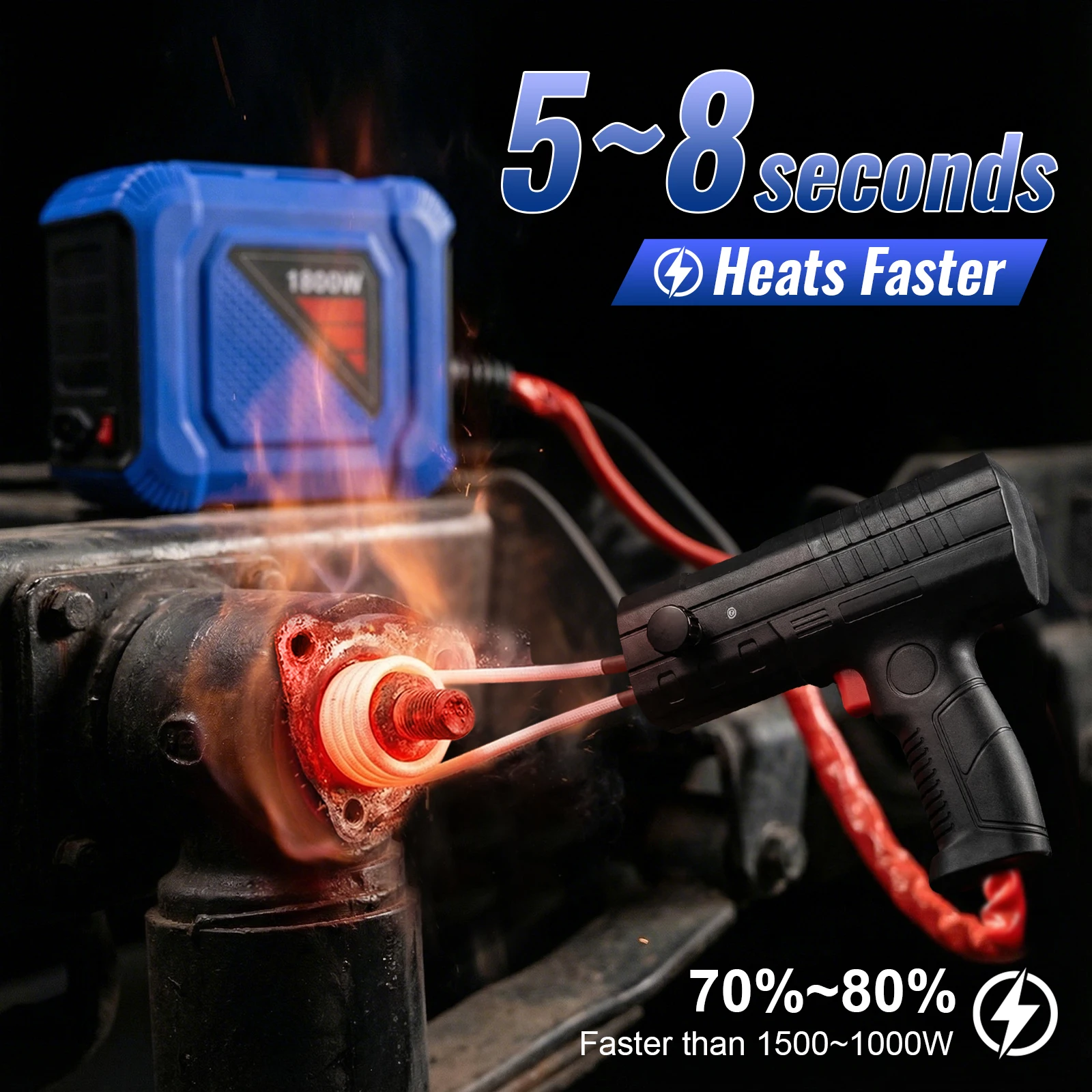 

1800W Handheld Magnetic Induction Heater Nut Buster Automotive Bolt Remover Tool Kit for Car Repair