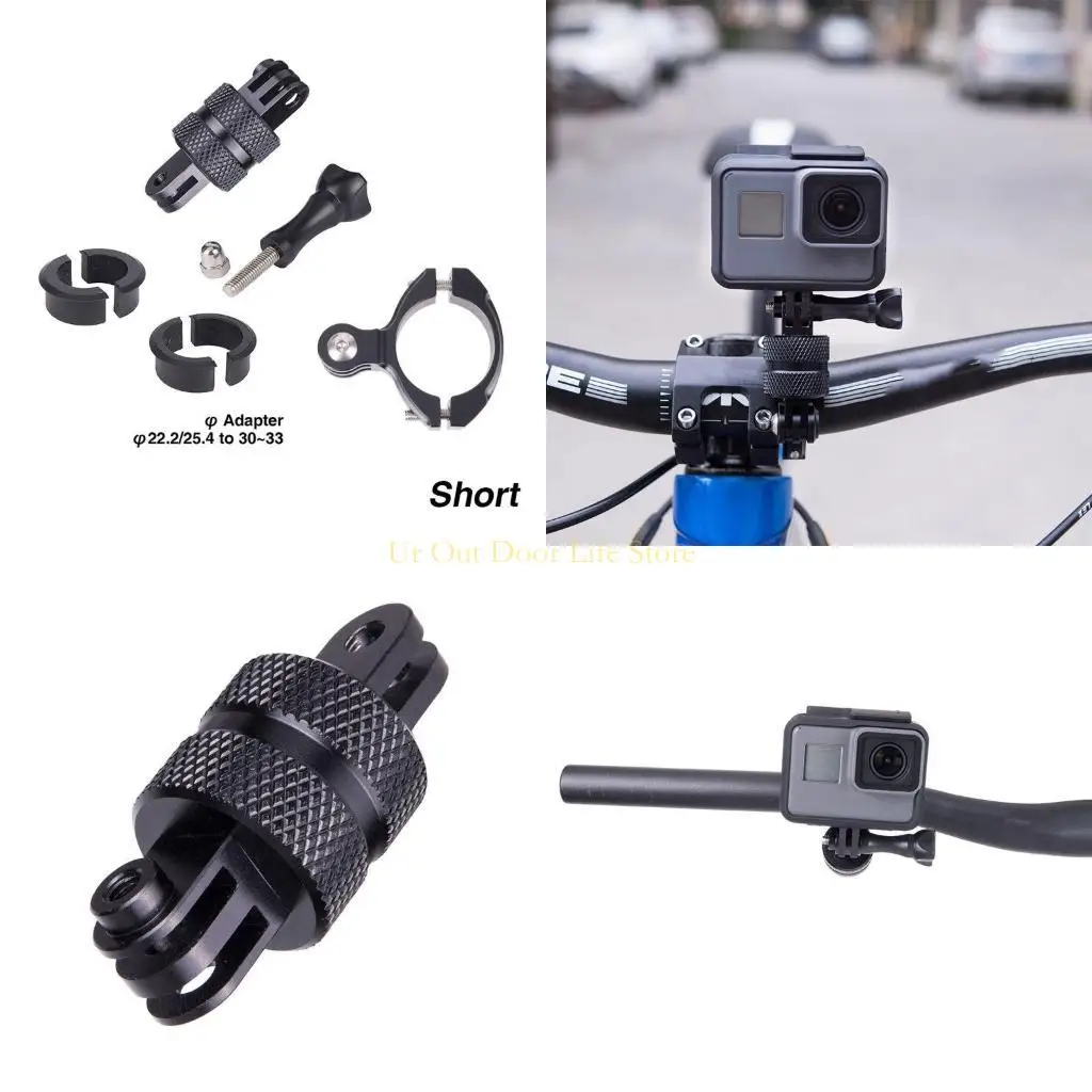 77UF Cycling for Seat Post Clamp Bracket Bike Handlebar Mount Clip Aluminum Alloy 360° Rotatable Camera Holder