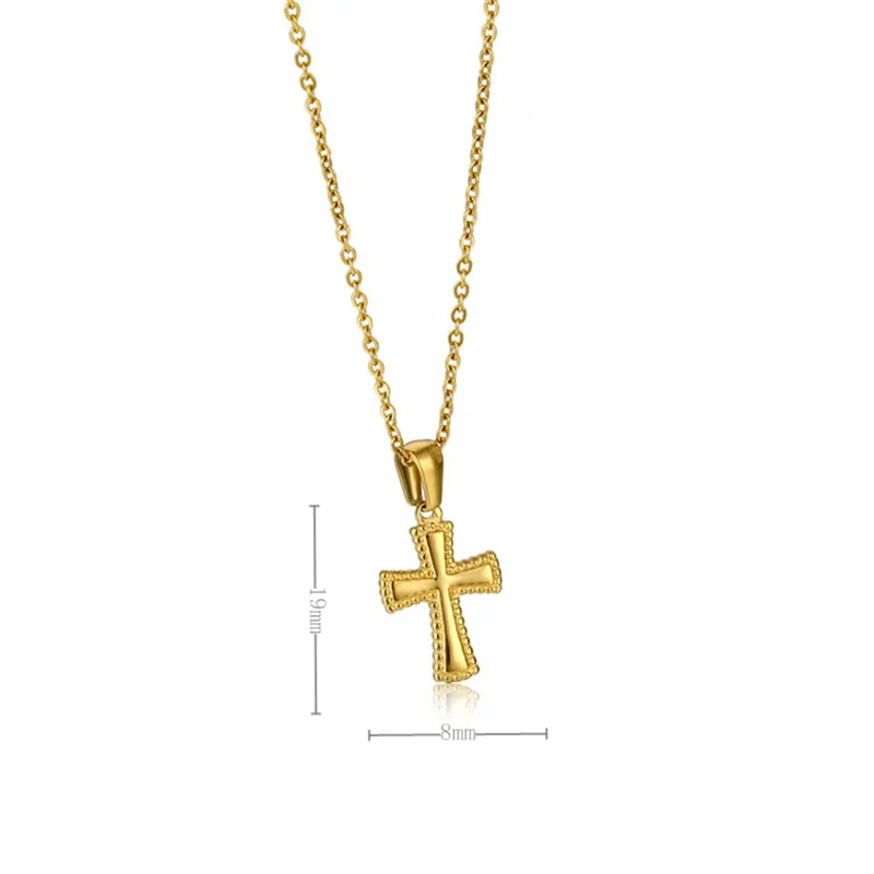 Catholic Cross Amulet Pendant Men Chain Necklace Gold Color Stainless Steel Necklaces Jewelry colar masculino