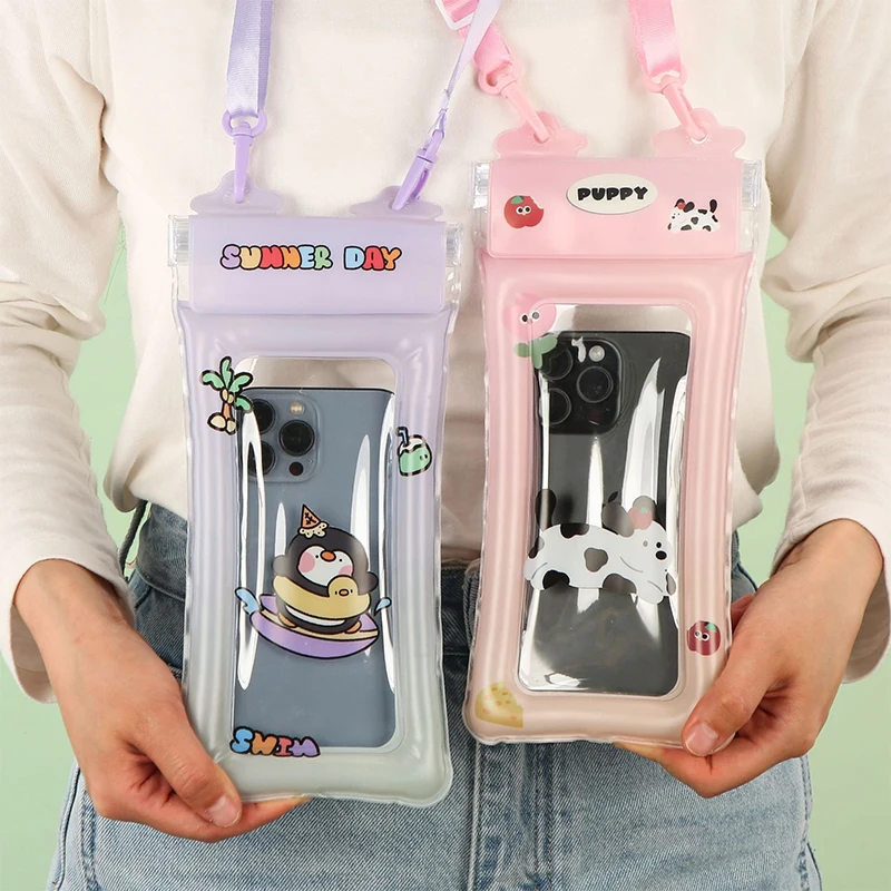 사랑스러운 카피바라 방수 폰 파우치 7.2인치 범용 만화 에어백 보호대