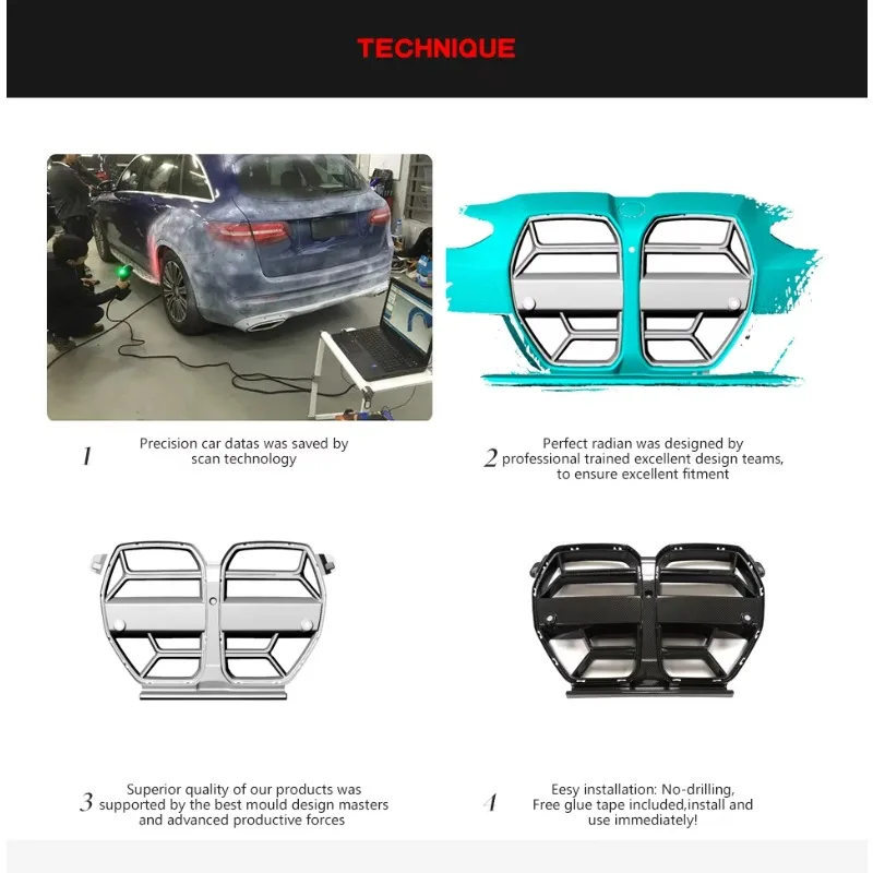 Dry Carbon G80 M3 CSL Grille for G8x G82 G83 M4 Competition 2020-2023