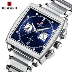 REWARD New Quartz Watches Men Rectangle Wristwatches Male Top Brand Luxury Chronograph Business Watch Relogio Masculino