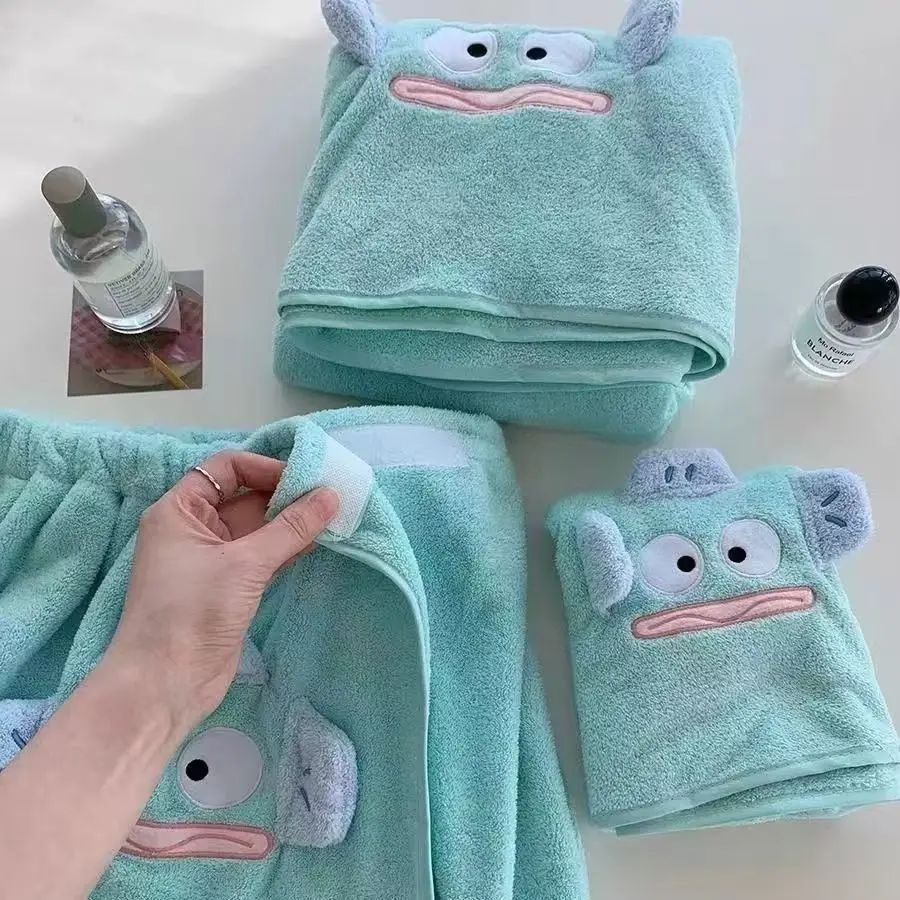 

Hangyodon Sanrio Lovely Kawaii Comfortable Bath Towel Dry Cap Shower Skirt Water Absorption Drier Christmas Gifts for Girls